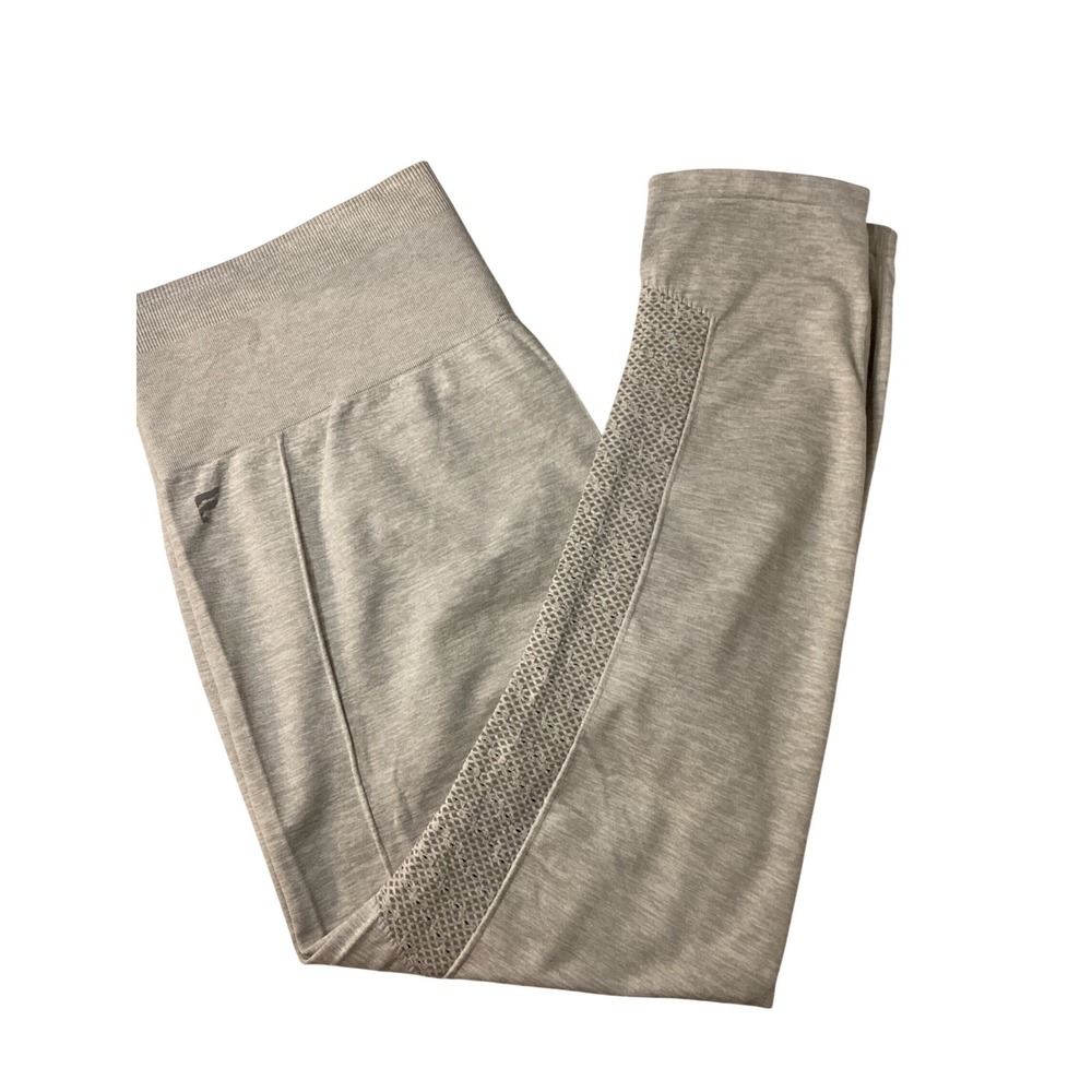 Fabletics Womens XL Grey Seamless High Waisted Mesh Pointelle Leggings LG1935205